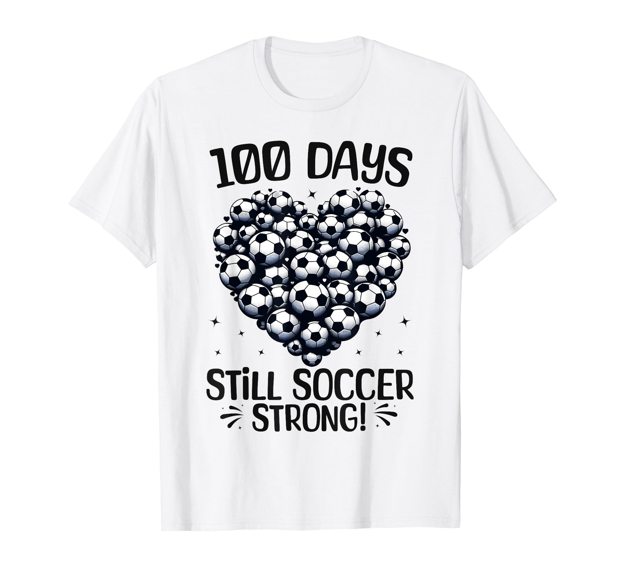 100 Days School Soccer Heart Love T-Shirt - Casual Everyday Wear Unisex - T-Shirt, Sweatshirt, Hoodie