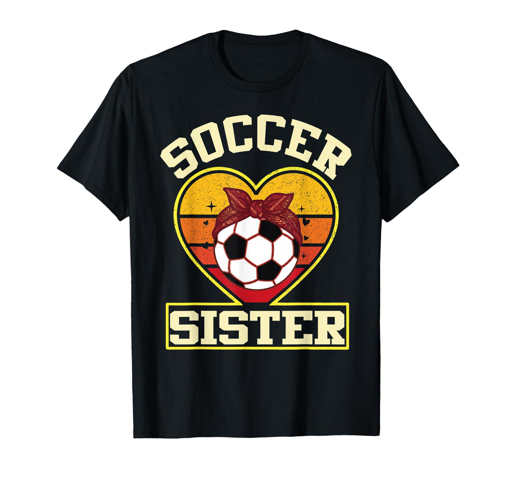 Soccer Sister Sunset Heart Bow T-Shirt - Casual Everyday Wear Men Women - T-Shirt, Sweatshirt, Hoodie