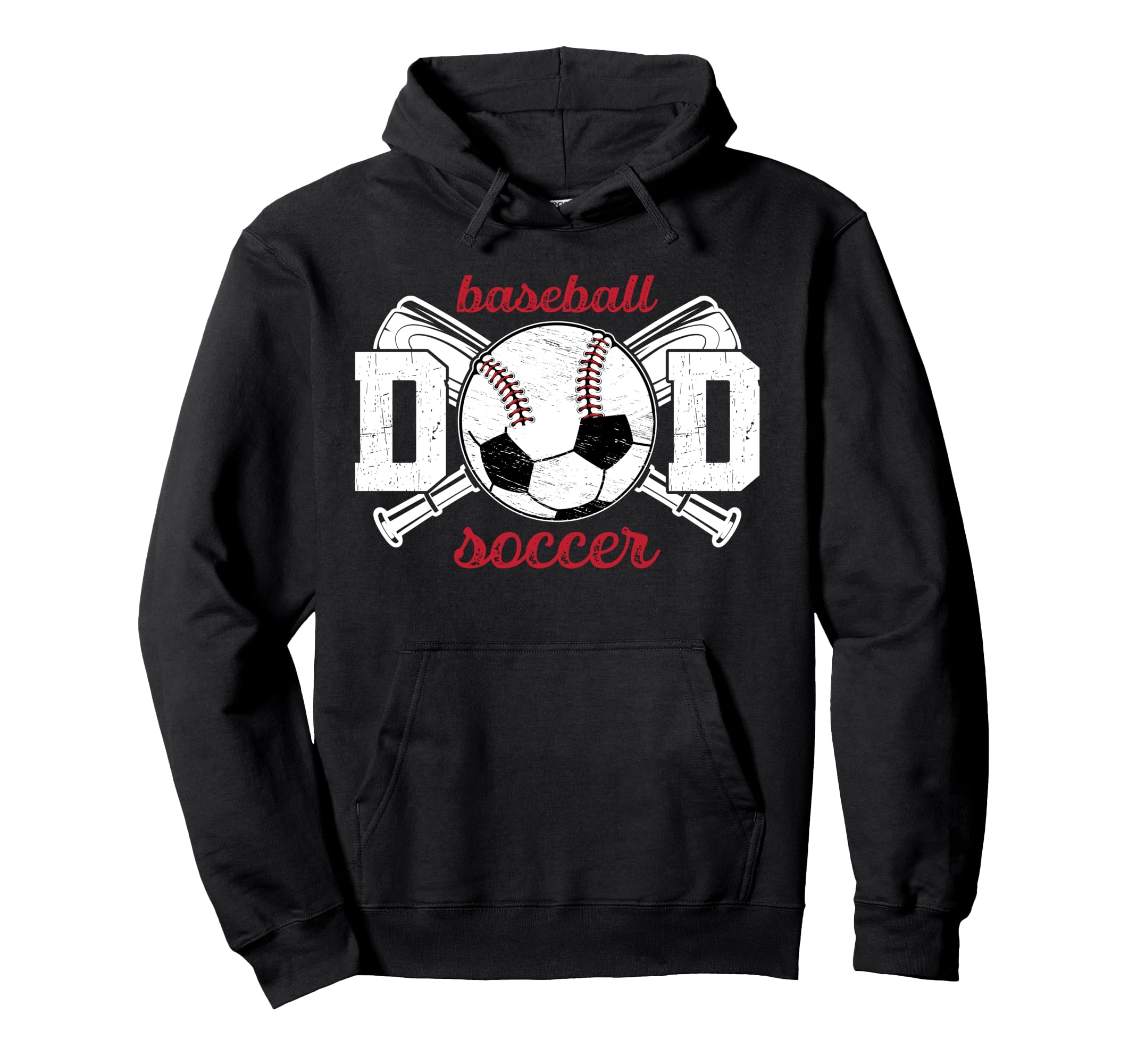Baseball Soccer Dad Soccer Baseball Hoodie - Fun Novelty Design for Adults - T-Shirt, Sweatshirt, Hoodie