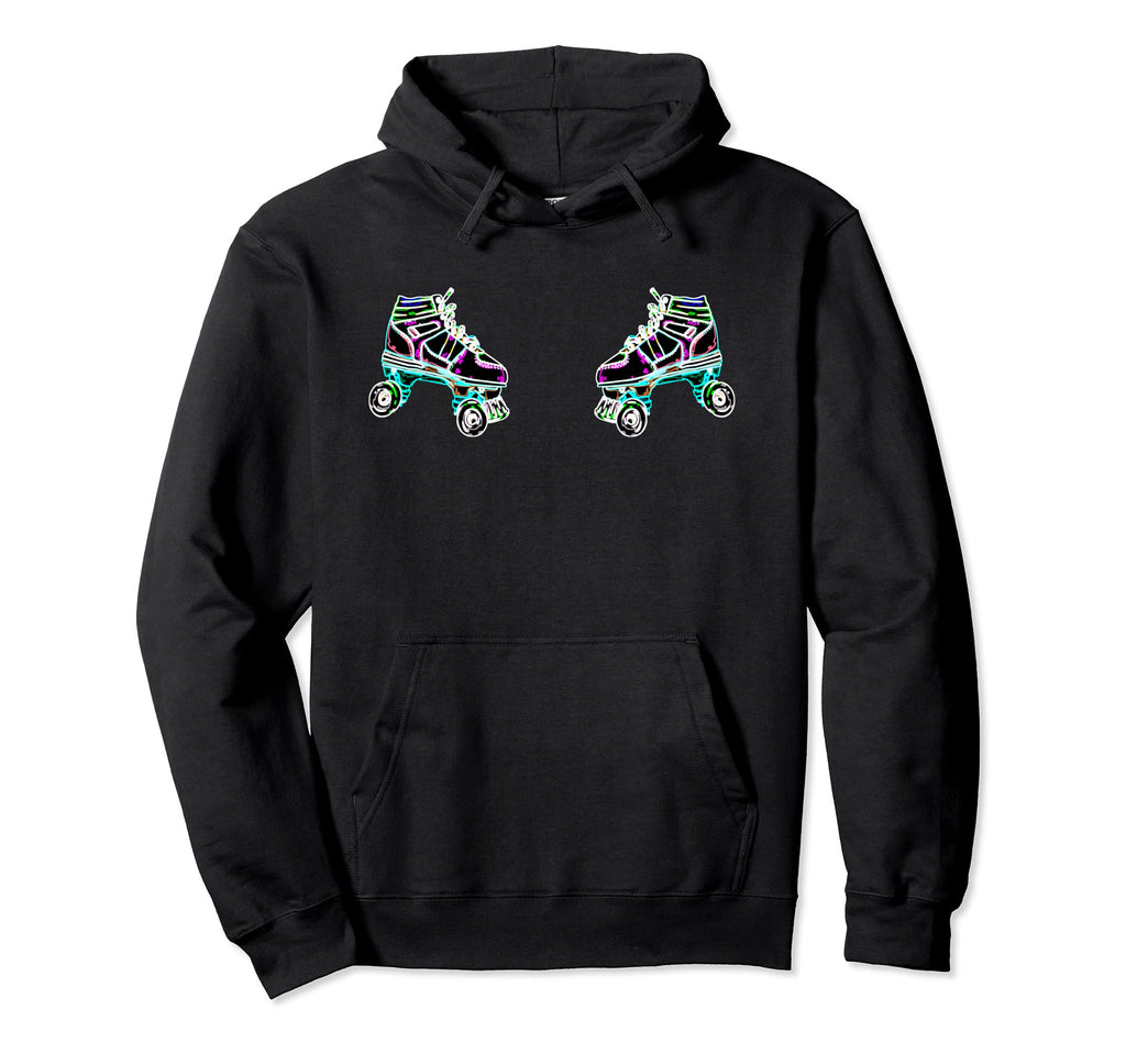 80S Rollerskates Boobs Rollergirl Quad Hoodie - Trendy Graphic Unisex - T-Shirt, Sweatshirt, Hoodie