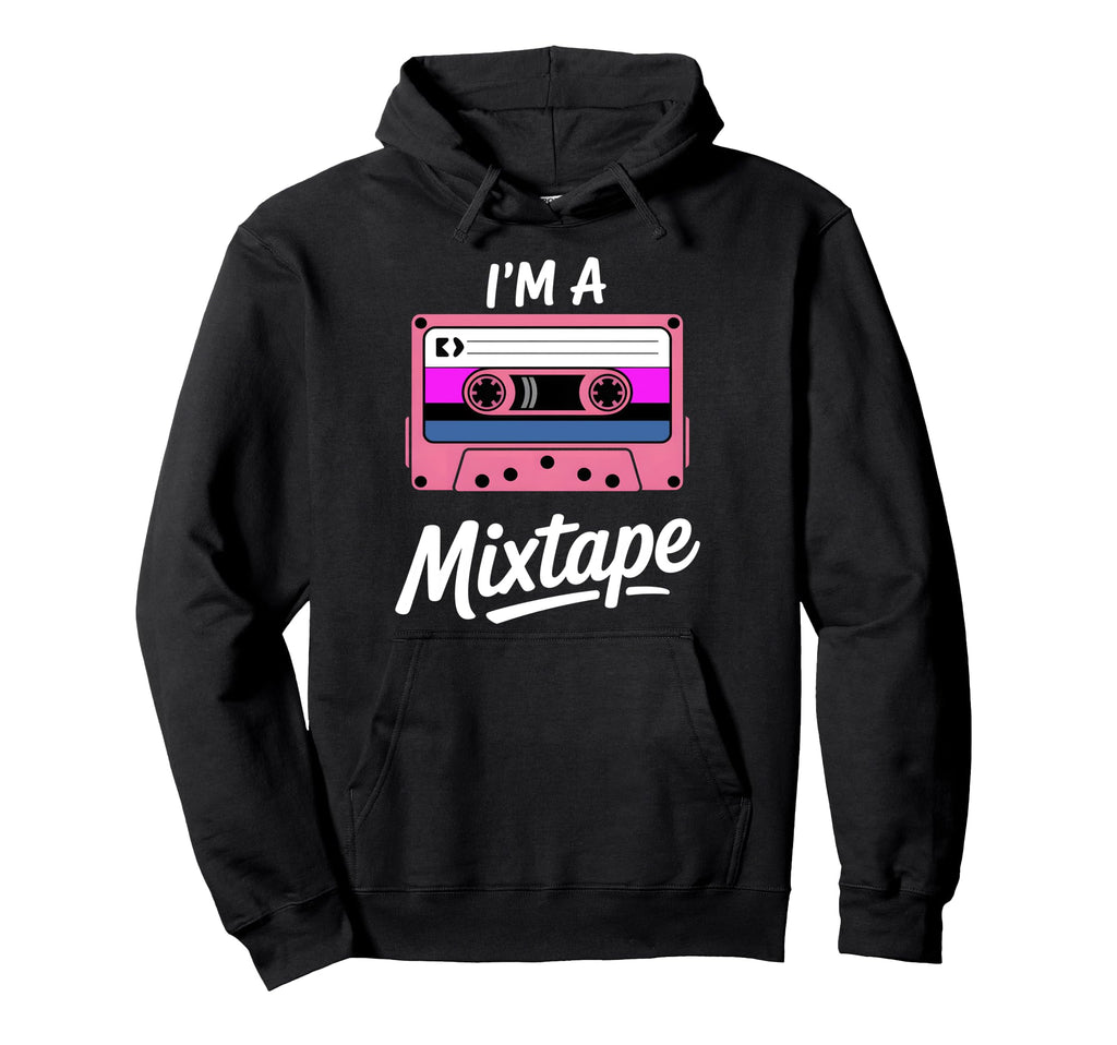 Im Mixtape Genderfluid Pride Cassette Hoodie - Fun Novelty Design Men Women - T-Shirt, Sweatshirt, Hoodie