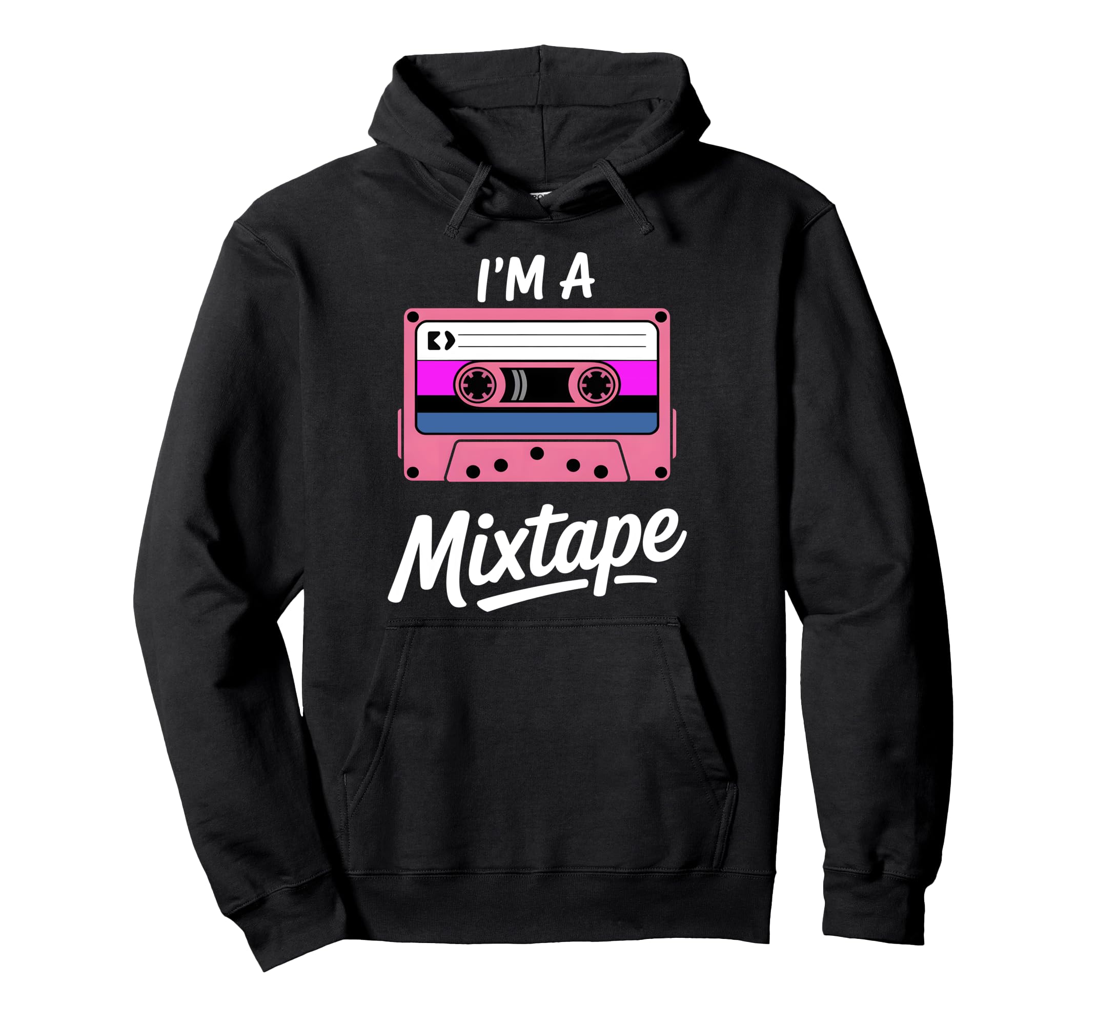 Im Mixtape Genderfluid Pride Cassette Hoodie - Fun Novelty Design Men Women - T-Shirt, Sweatshirt, Hoodie