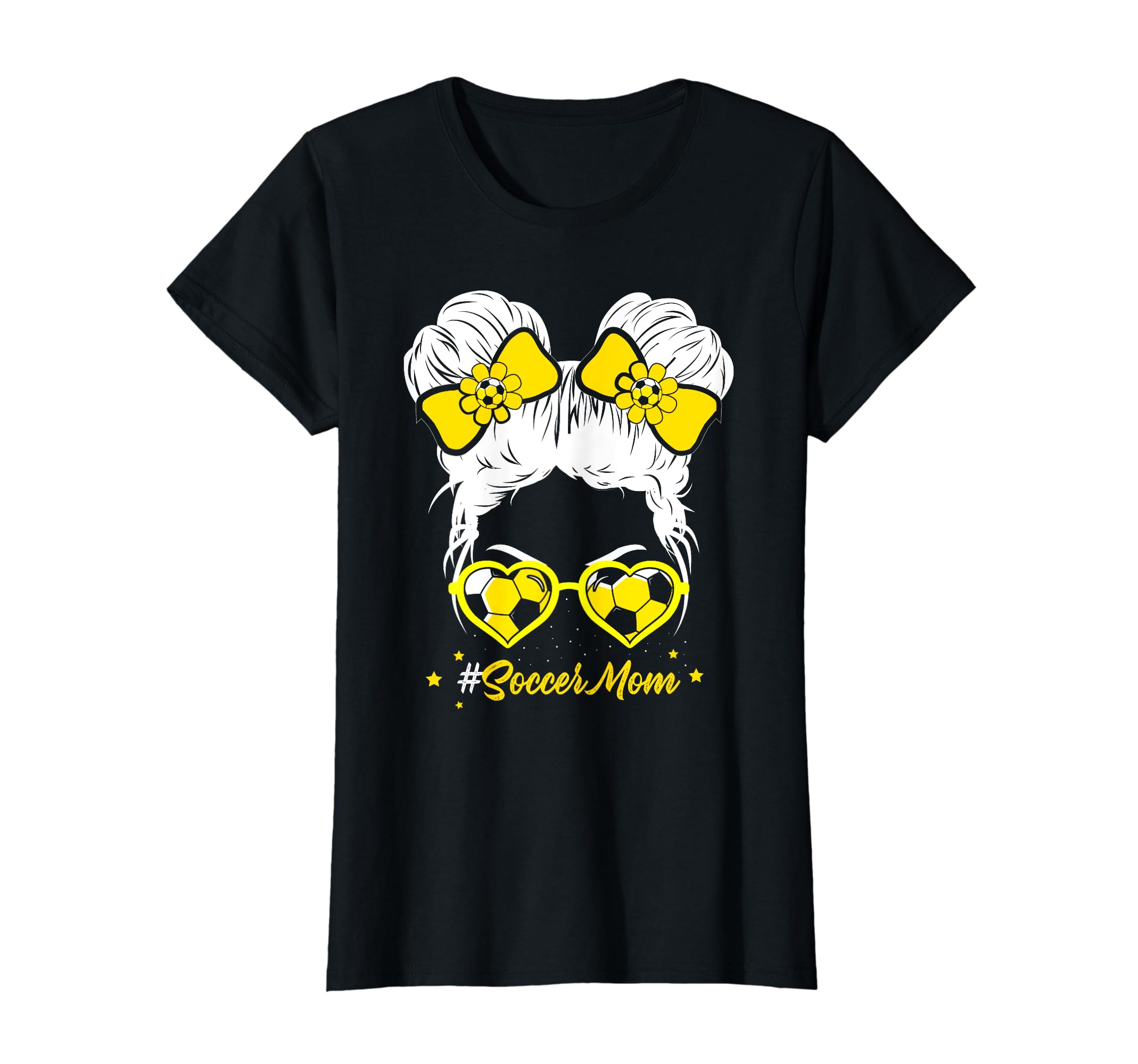 Soccer Mom Messy Bun Hair Soccer T-Shirt - Casual Everyday Wear Men Women - T-Shirt, Sweatshirt, Hoodie