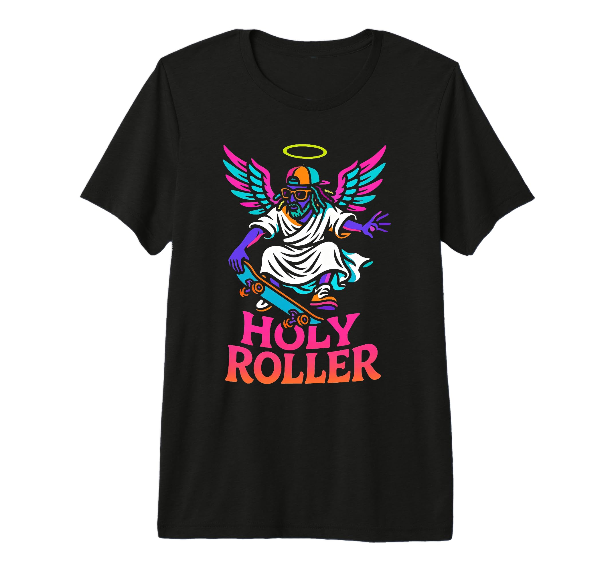 Holy Roller Skateboarding Jesus T-Shirt - Trendy Graphic for Adults - T-Shirt, Sweatshirt, Hoodie
