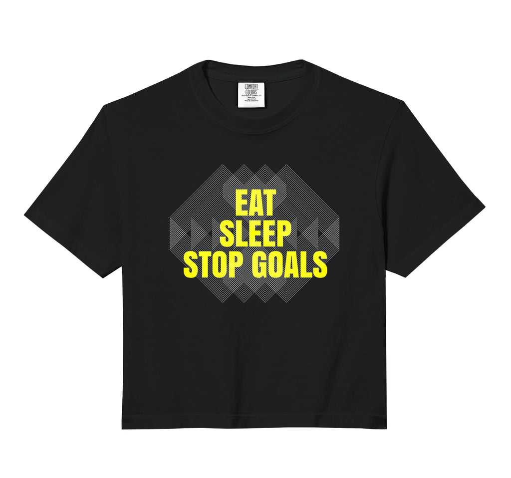 Eat Sleep Stop Goals Soccer Hockey T-Shirt - Trendy Graphic for Adults - T-Shirt, Sweatshirt, Hoodie