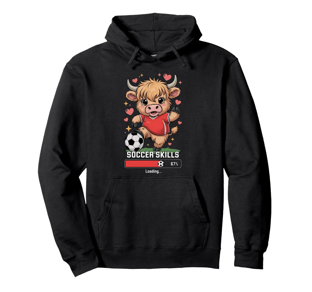 Soccer Skills Loading Heifer Team Mom Hoodie - Minimalist Print for Adults - T-Shirt, Sweatshirt, Hoodie