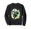 Panda Playing Soccer Funny Animal Sweatshirt - Graphic Print Men Women - T-Shirt, Sweatshirt, Hoodie