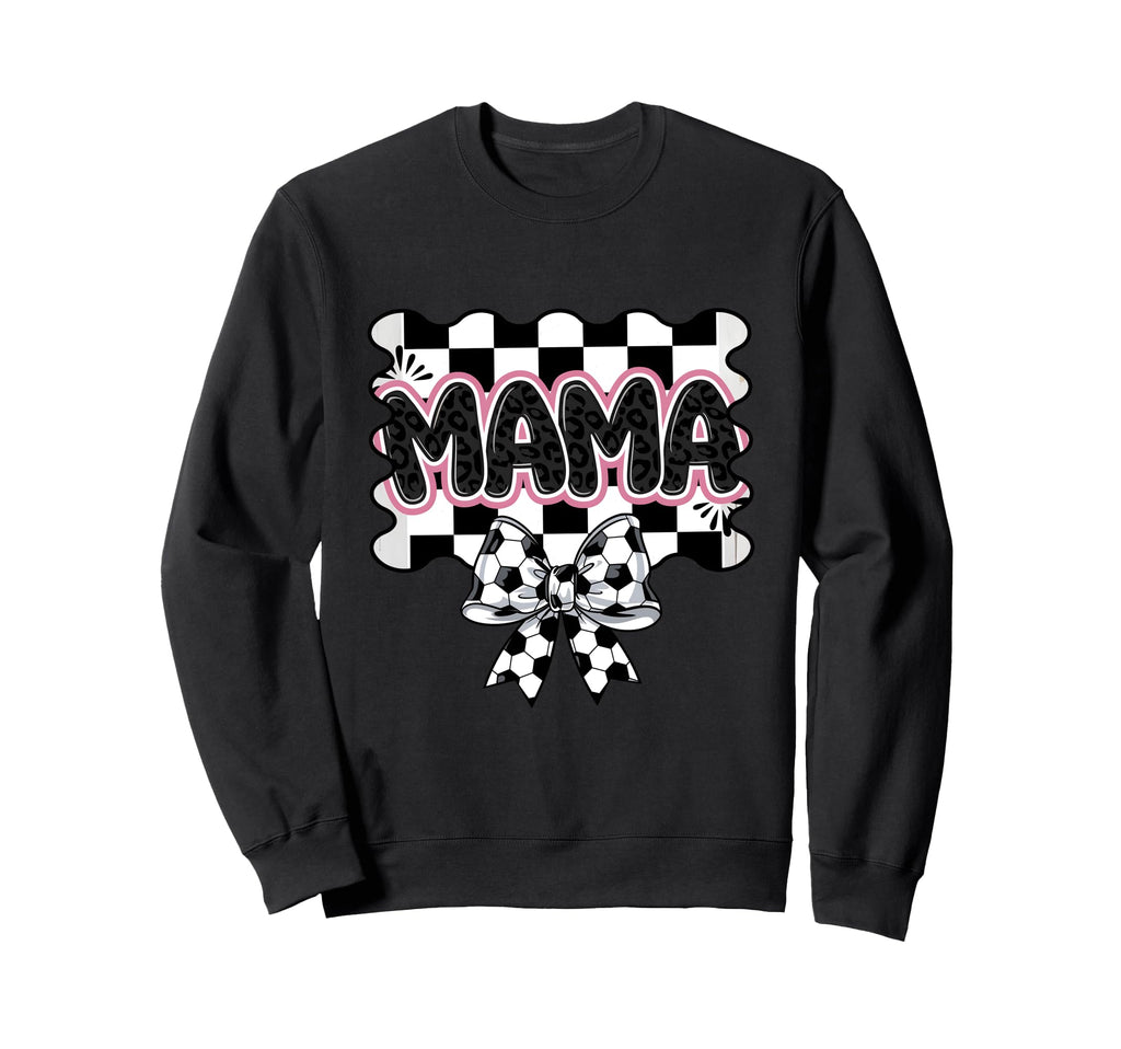 Checkered Soccer Mama Bow Leopard Sweatshirt - Custom Art Print Unisex - T-Shirt, Sweatshirt, Hoodie