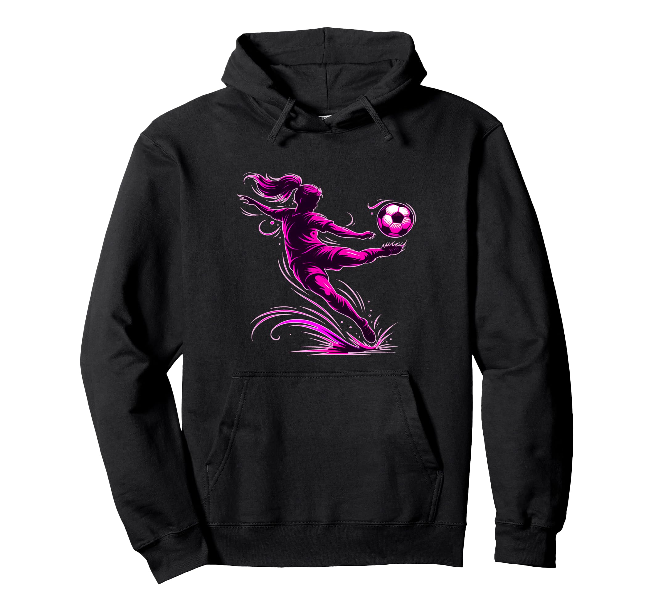 Soccer Player Mid Kick Dynamic Action Hoodie - Trendy Graphic Men Women - T-Shirt, Sweatshirt, Hoodie