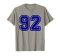 Blue Sport Team Number 92 T-Shirt - Trendy Graphic Unisex - T-Shirt, Sweatshirt, Hoodie