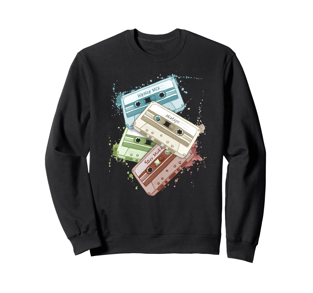 Watercolor Cassettes Analog Tape Old Sweatshirt - Custom Art Print Unisex - T-Shirt, Sweatshirt, Hoodie