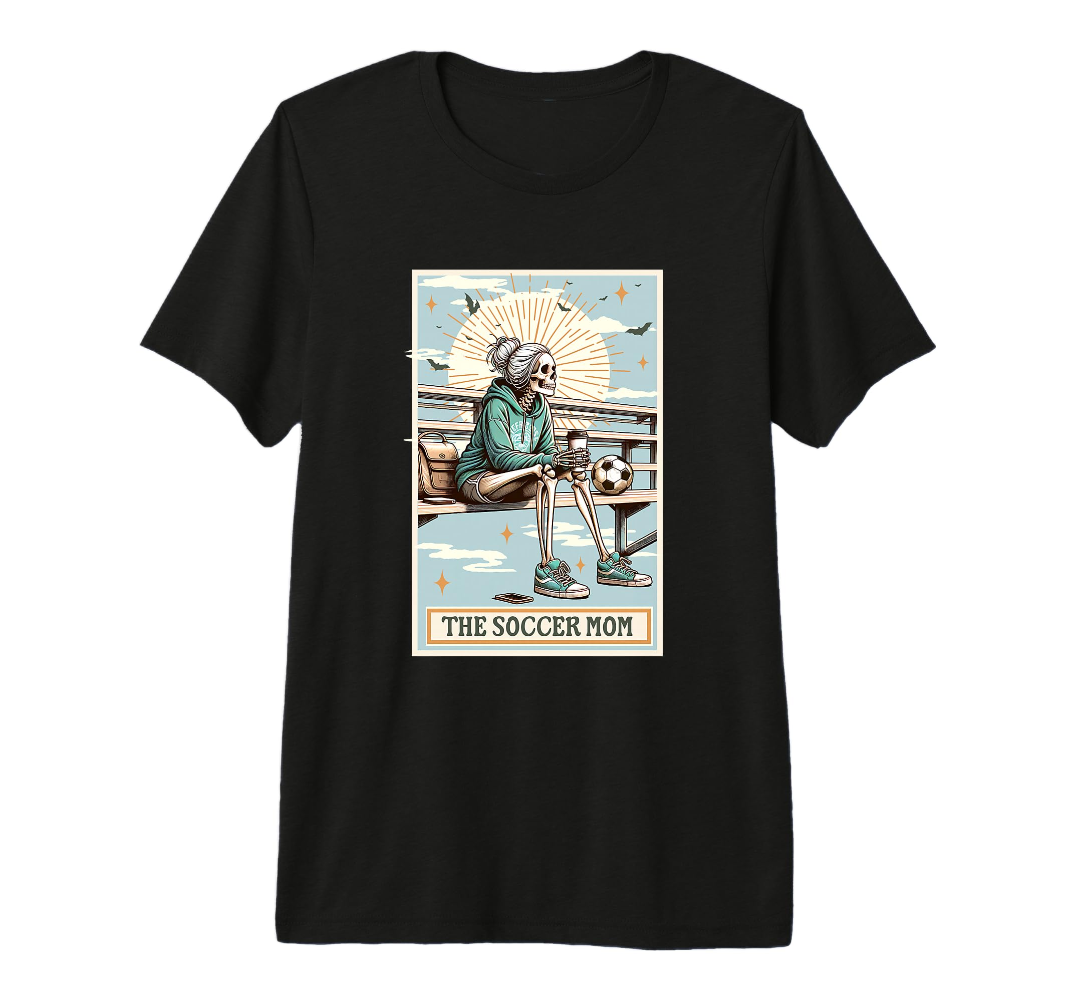 Soccer Mom Skeleton Card Gift Spooky T-Shirt - Novelty Apparel Unisex - T-Shirt, Sweatshirt, Hoodie