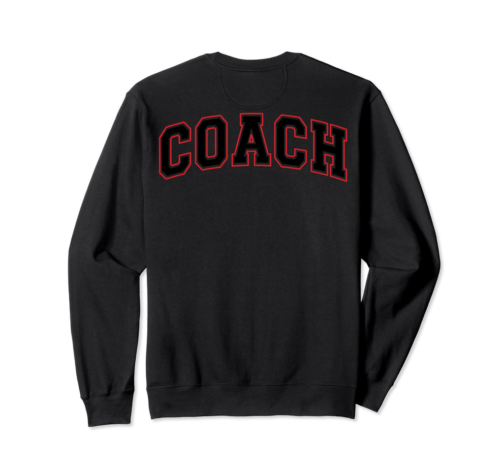Coach Sports Trainer Black Red Back Sweatshirt - Unique Graphic Unisex - T-Shirt, Sweatshirt, Hoodie