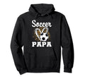 Soccer Papa Leopard Heart Matching Hoodie - Custom Art Print Unisex - T-Shirt, Sweatshirt, Hoodie