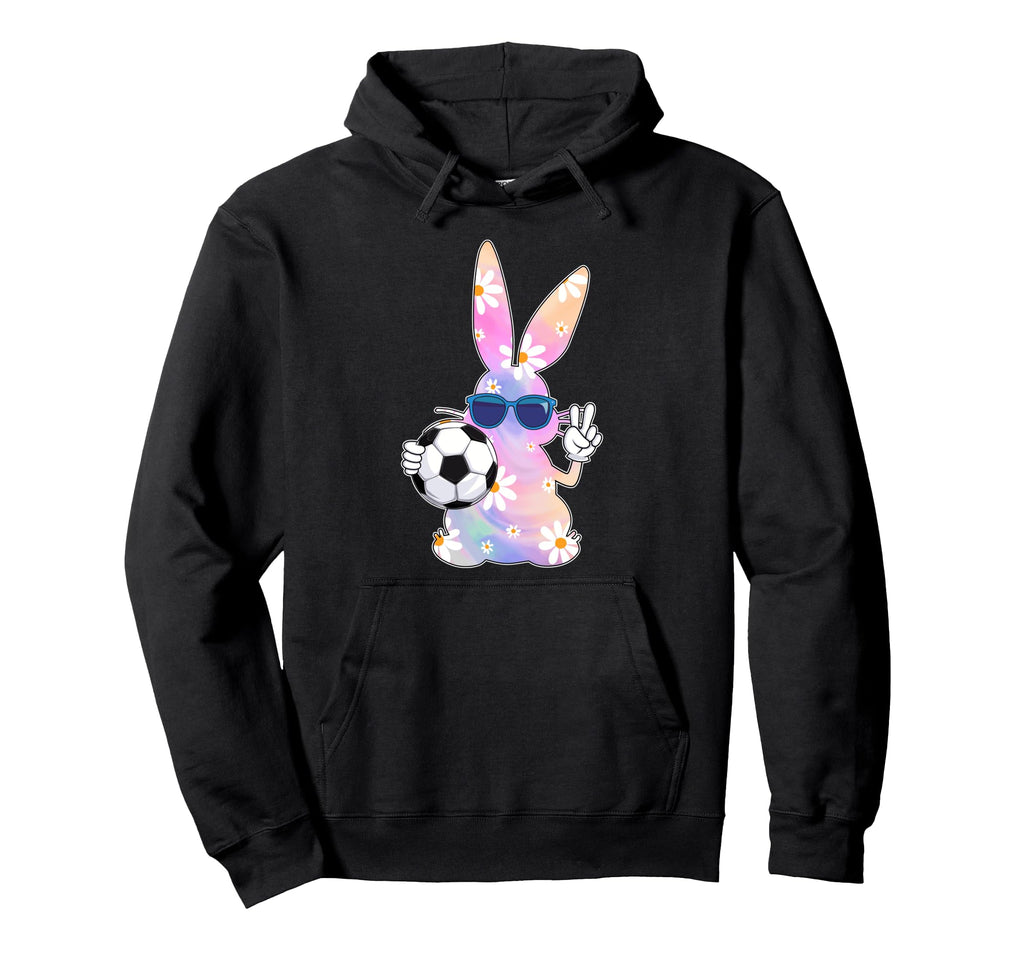Groovy Easter Bunny Soccer Easter Day Hoodie - Aesthetic Graphic Unisex - T-Shirt, Sweatshirt, Hoodie