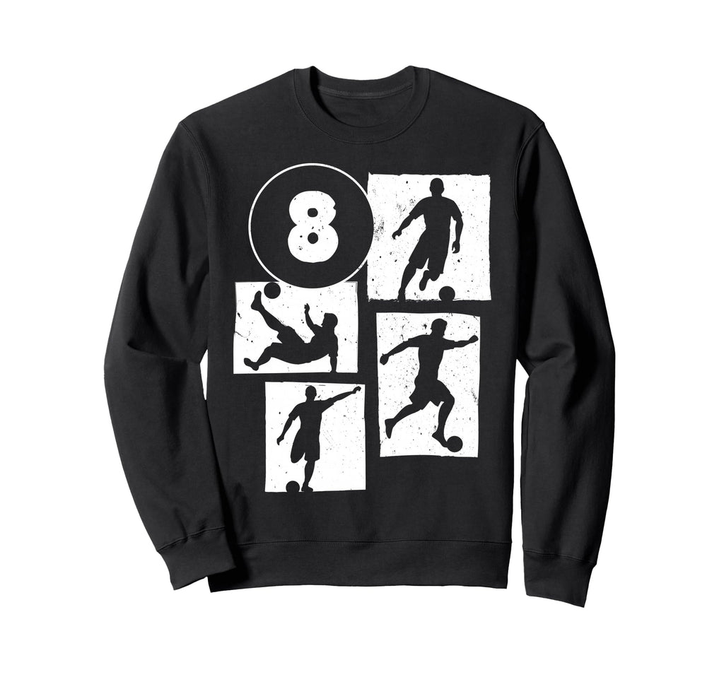 8Th Birthday Soccer Player Football 8 Sweatshirt - Minimalist Print Unisex - T-Shirt, Sweatshirt, Hoodie
