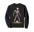 Spooky Skeleton Playing Soccer Sweatshirt - Minimalist Print Men Women - T-Shirt, Sweatshirt, Hoodie
