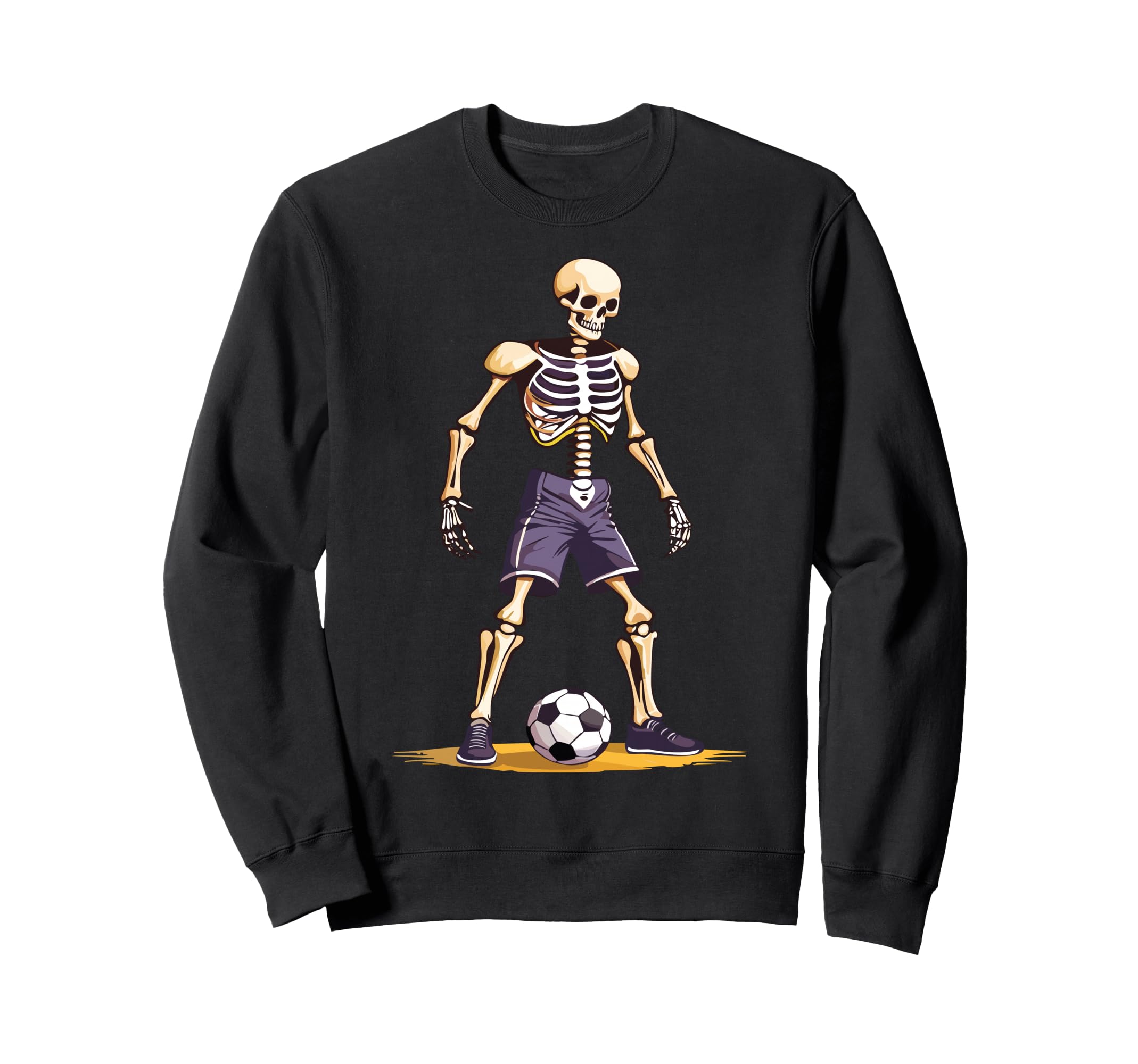 Spooky Skeleton Playing Soccer Sweatshirt - Minimalist Print Men Women - T-Shirt, Sweatshirt, Hoodie