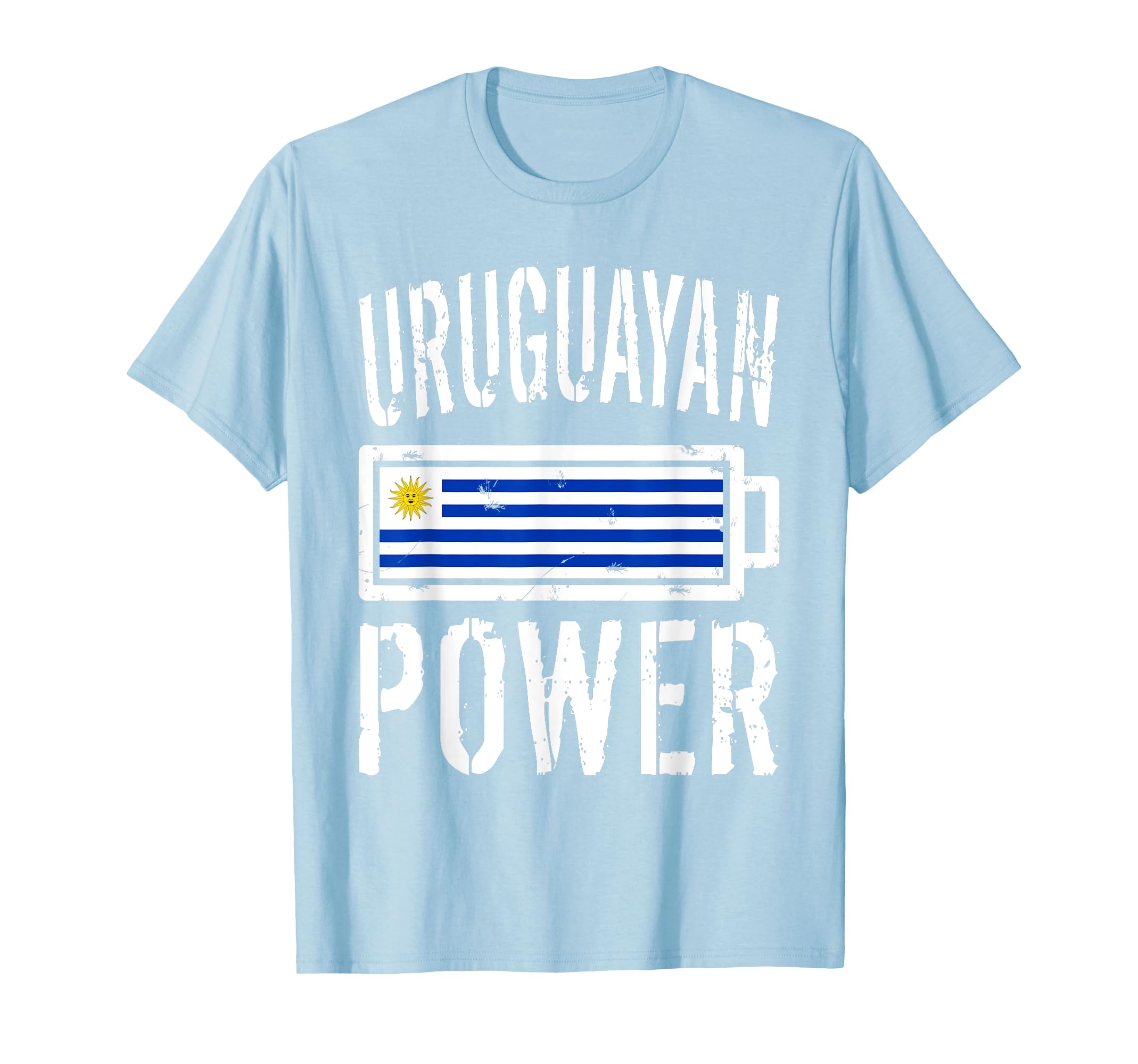 Uruguay Flag Uruguayan Power Battery T-Shirt - Minimalist Print Men Women - T-Shirt, Sweatshirt, Hoodie