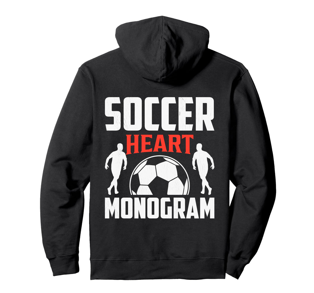 Football Jersey Soccer Heart Monogram Hoodie - Custom Art Print for Adults - T-Shirt, Sweatshirt, Hoodie