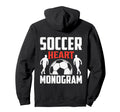 Football Jersey Soccer Heart Monogram Hoodie - Custom Art Print for Adults - T-Shirt, Sweatshirt, Hoodie