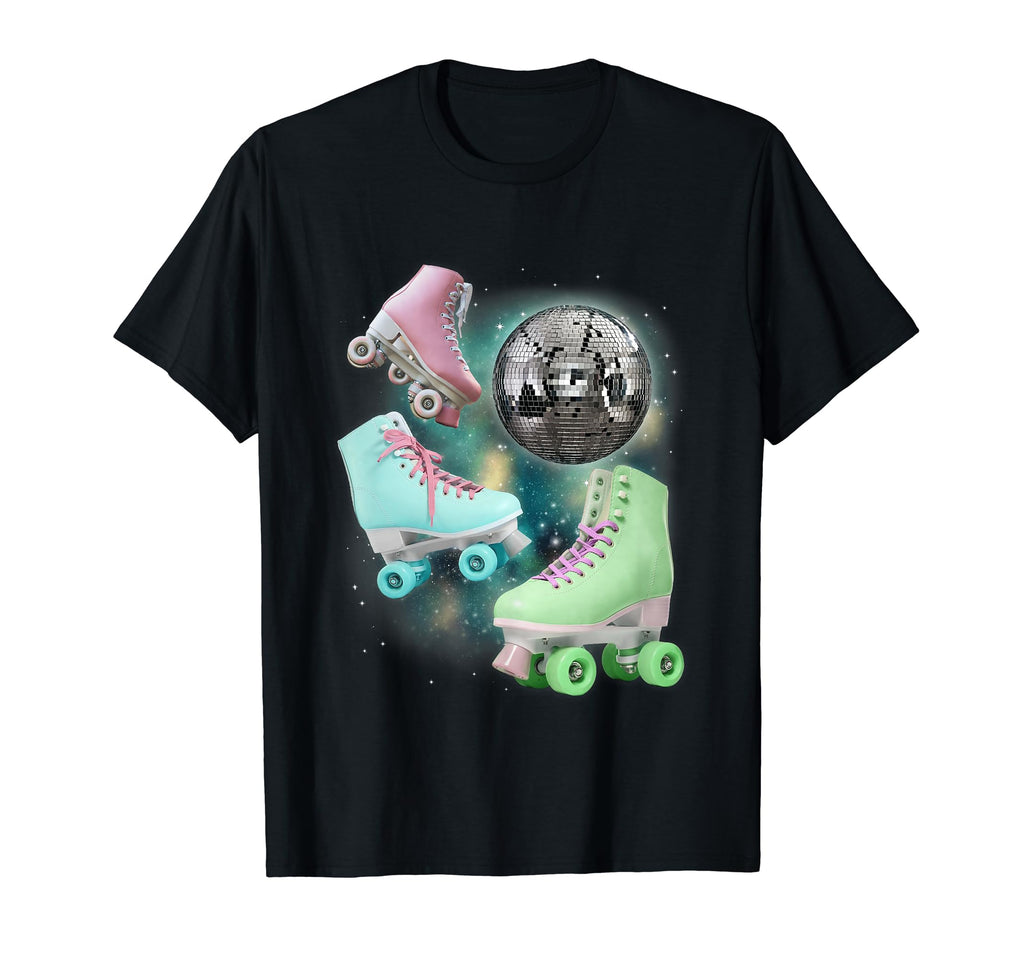 Disco Moon Vibe Roller Skating Party T-Shirt - Minimalist Print Men Women - T-Shirt, Sweatshirt, Hoodie