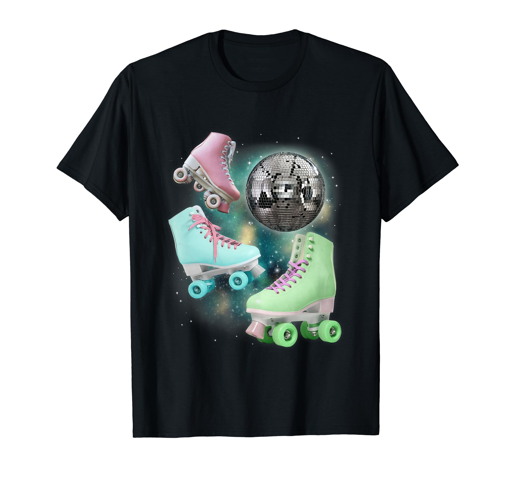 Disco Moon Vibe Roller Skating Party T-Shirt - Minimalist Print Men Women - T-Shirt, Sweatshirt, Hoodie