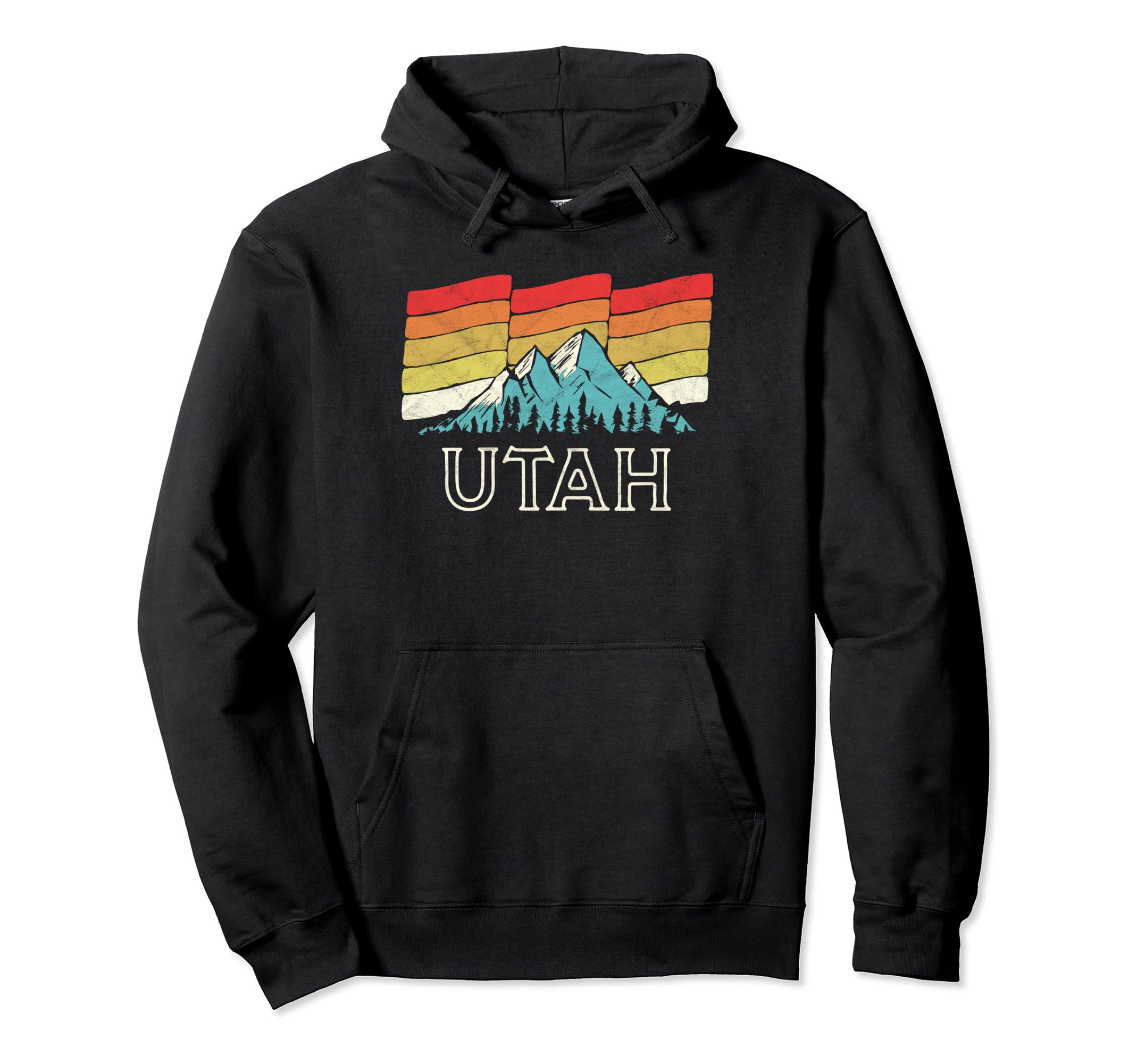 Utah Mountains 80S Sunset Hoodie - Novelty Apparel for Adults - T-Shirt, Sweatshirt, Hoodie