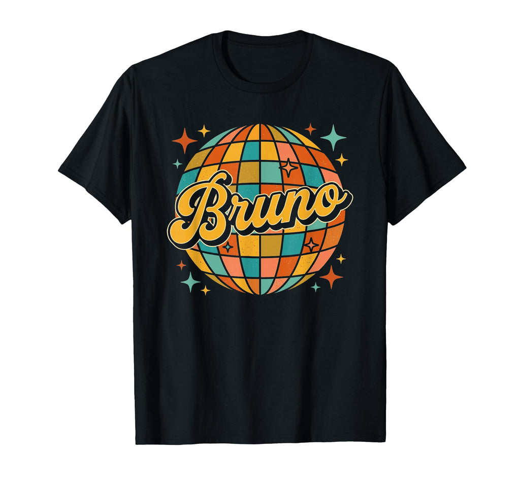 Bruno Groovy Disco Ball Name 70S T-Shirt - Unique Graphic Men Women - T-Shirt, Sweatshirt, Hoodie