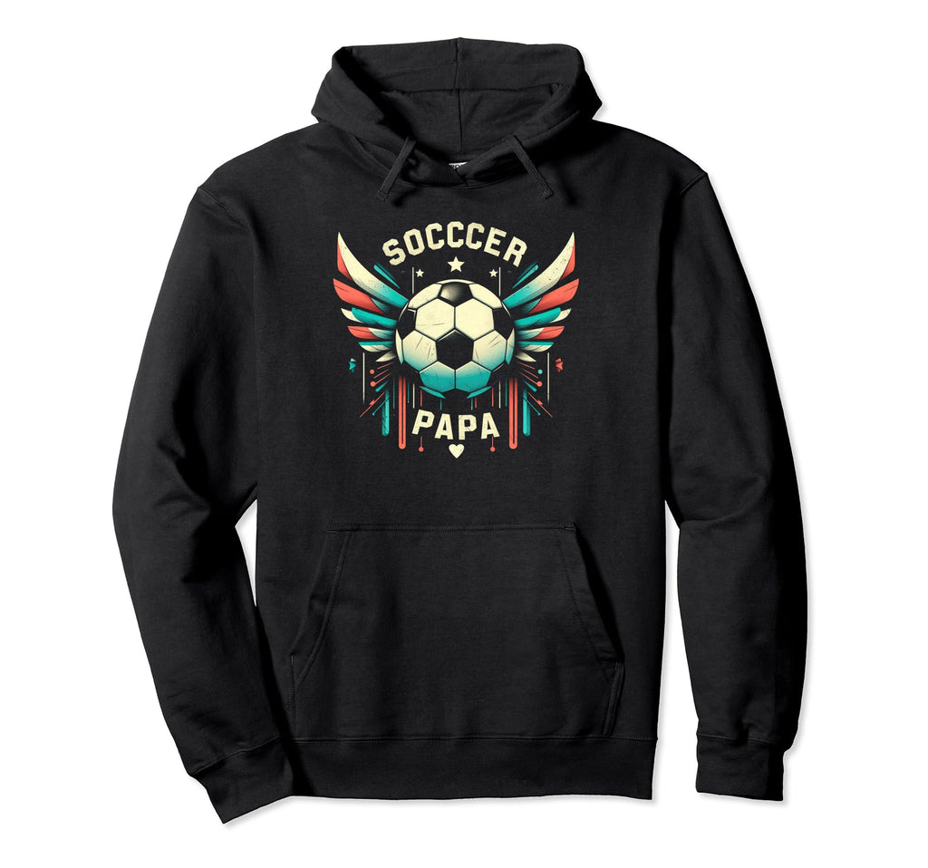 Soccer Papa Family Matching Dad Fathers Hoodie - Graphic Print for Adults - T-Shirt, Sweatshirt, Hoodie