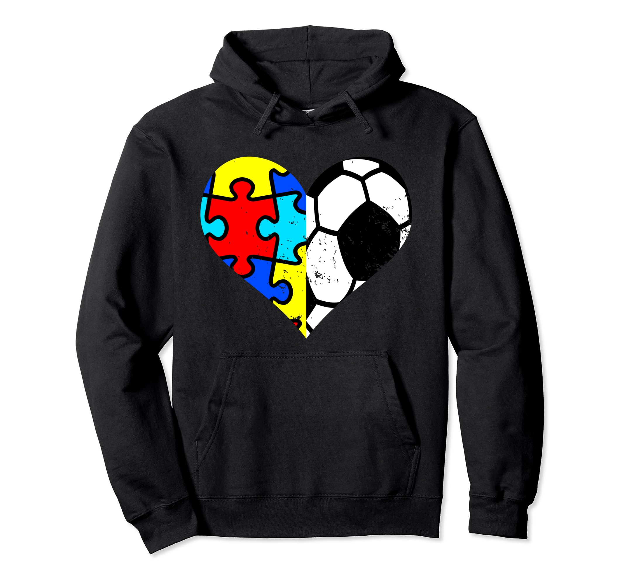 Autism Soccer Heart Funny Autism Hoodie - Custom Art Print Men Women - T-Shirt, Sweatshirt, Hoodie