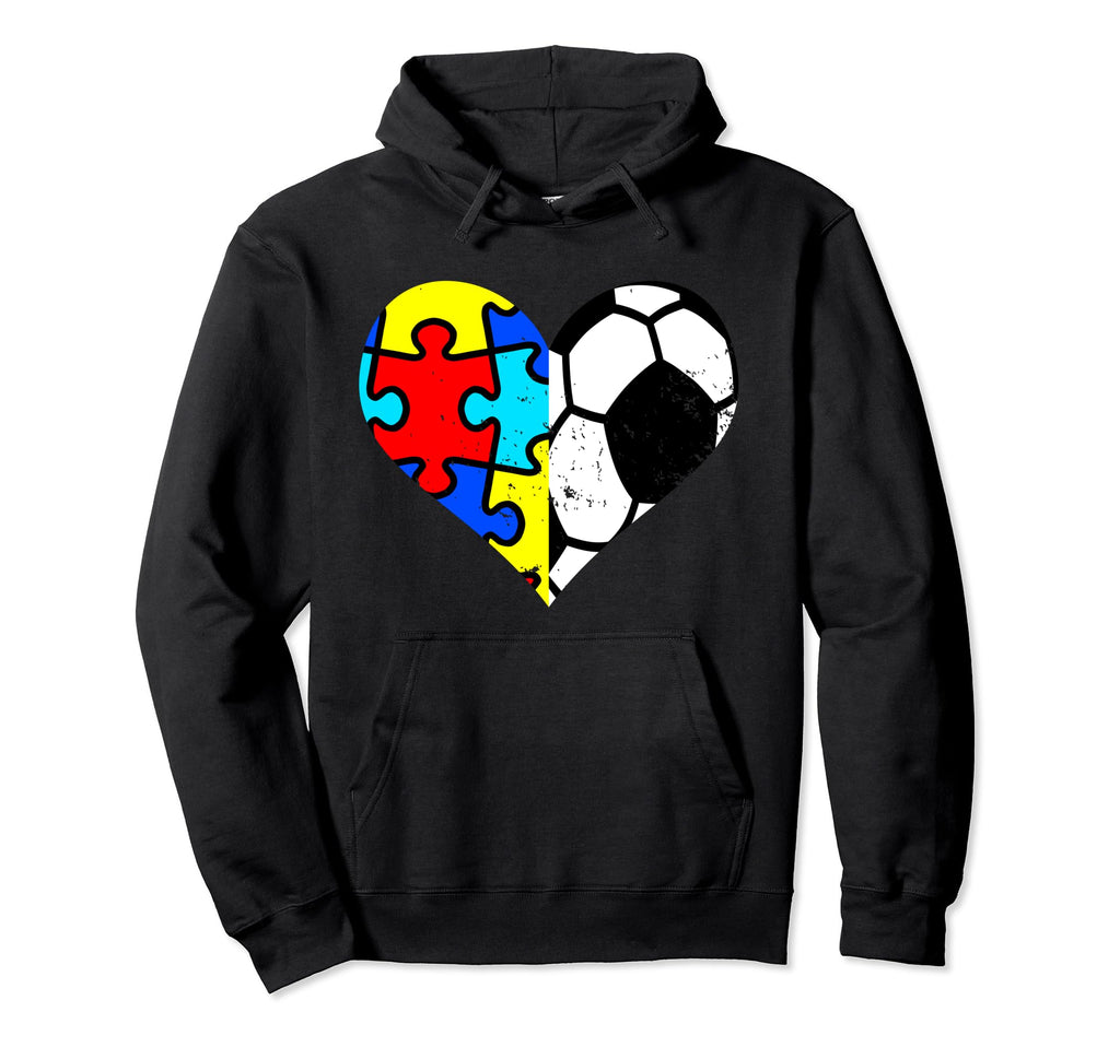 Autism Soccer Heart Funny Autism Hoodie - Custom Art Print for Adults - T-Shirt, Sweatshirt, Hoodie