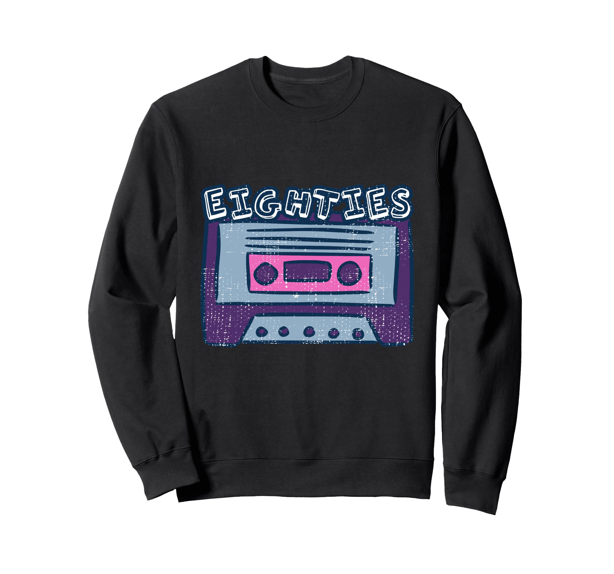 Eighties Cassette Tape Art Sweatshirt - Novelty Apparel for Adults - T-Shirt, Sweatshirt, Hoodie