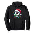 Soccer Ball Santa Hat Player Pajama Hoodie - Novelty Apparel Men Women - T-Shirt, Sweatshirt, Hoodie