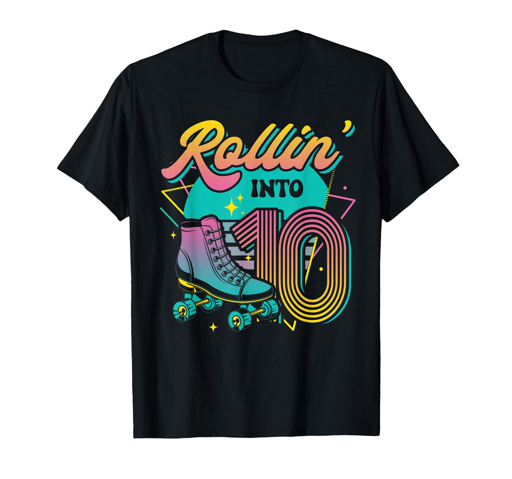 Roller Skate 10Th Birthday Party T-Shirt - Novelty Apparel Men Women - T-Shirt, Sweatshirt, Hoodie