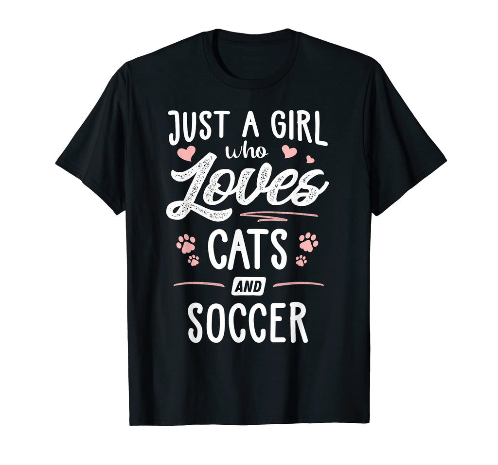 Just Who Loves Cats And Soccer Gift Cat T-Shirt - Graphic Print Unisex - T-Shirt, Sweatshirt, Hoodie