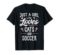 Just Who Loves Cats And Soccer Gift Cat T-Shirt - Graphic Print Unisex - T-Shirt, Sweatshirt, Hoodie