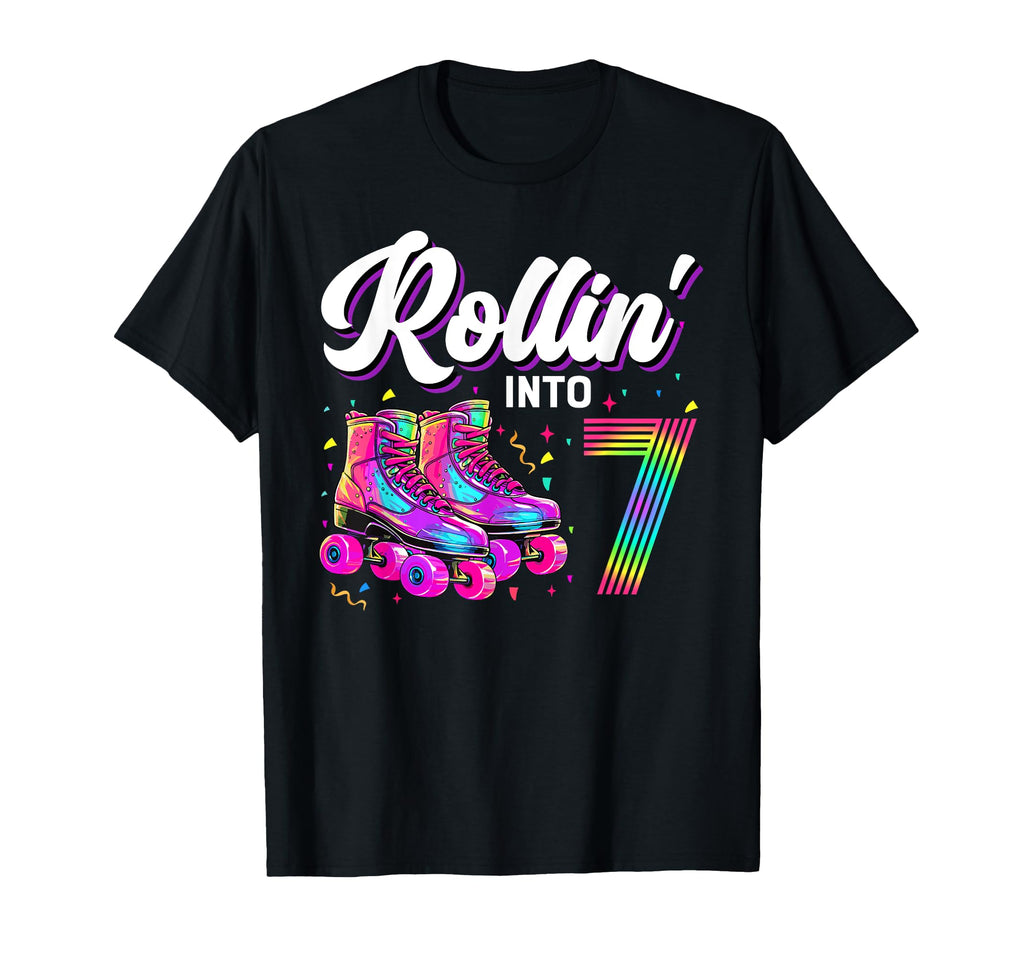 7Th Birthday 7 Year Old Roller Skate T-Shirt - Trendy Graphic for Adults - T-Shirt, Sweatshirt, Hoodie