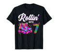 7Th Birthday 7 Year Old Roller Skate T-Shirt - Trendy Graphic for Adults - T-Shirt, Sweatshirt, Hoodie