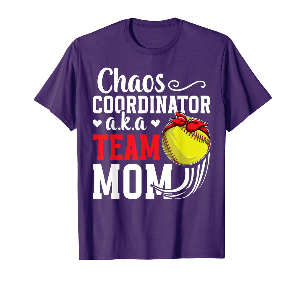 Chaos Coordinator Softball Team Mom T-Shirt - Custom Art Print Unisex - T-Shirt, Sweatshirt, Hoodie