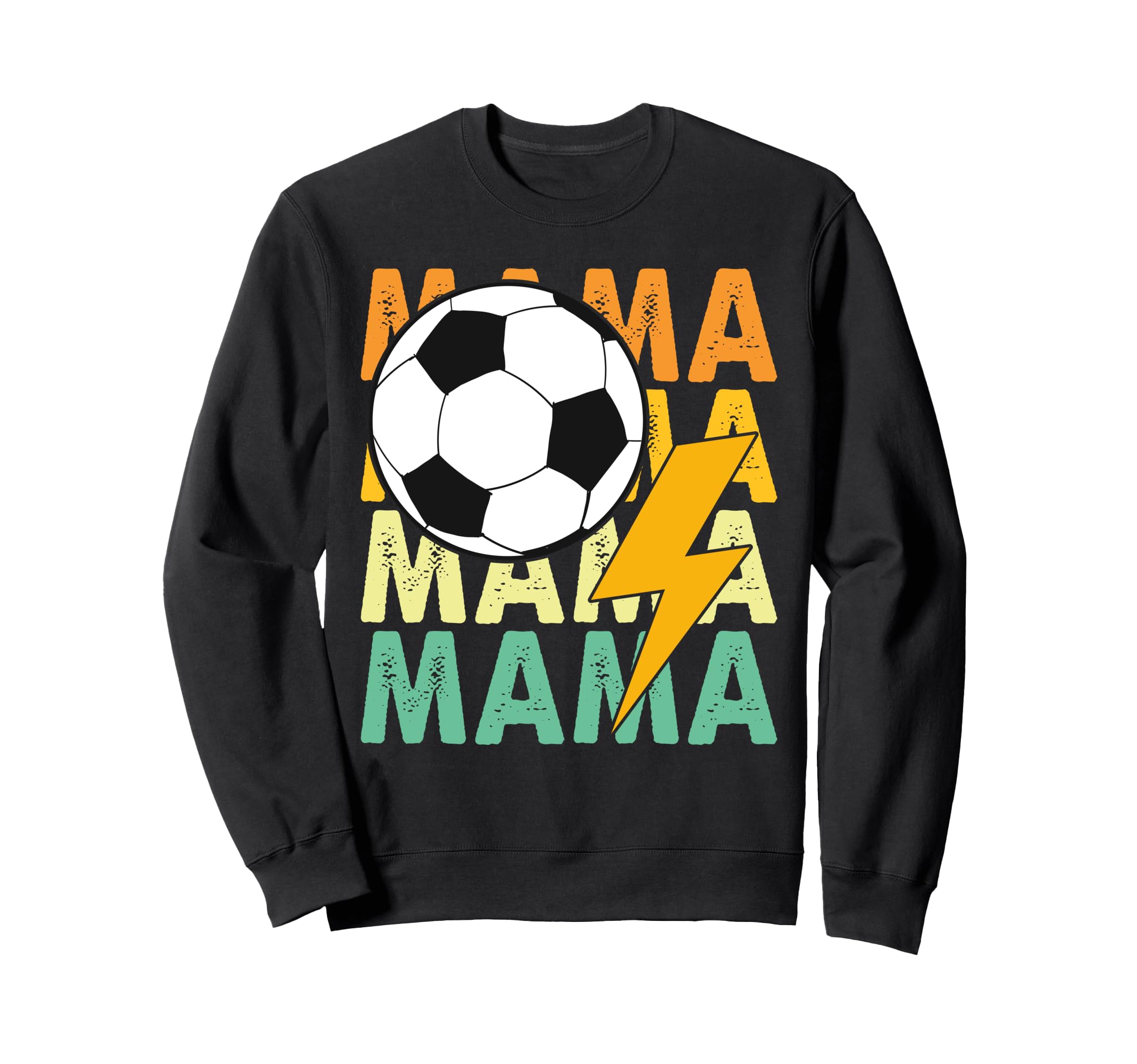 Soccer Mama Distressed Lightning Sweatshirt - Streetwear Style Men Women - T-Shirt, Sweatshirt, Hoodie