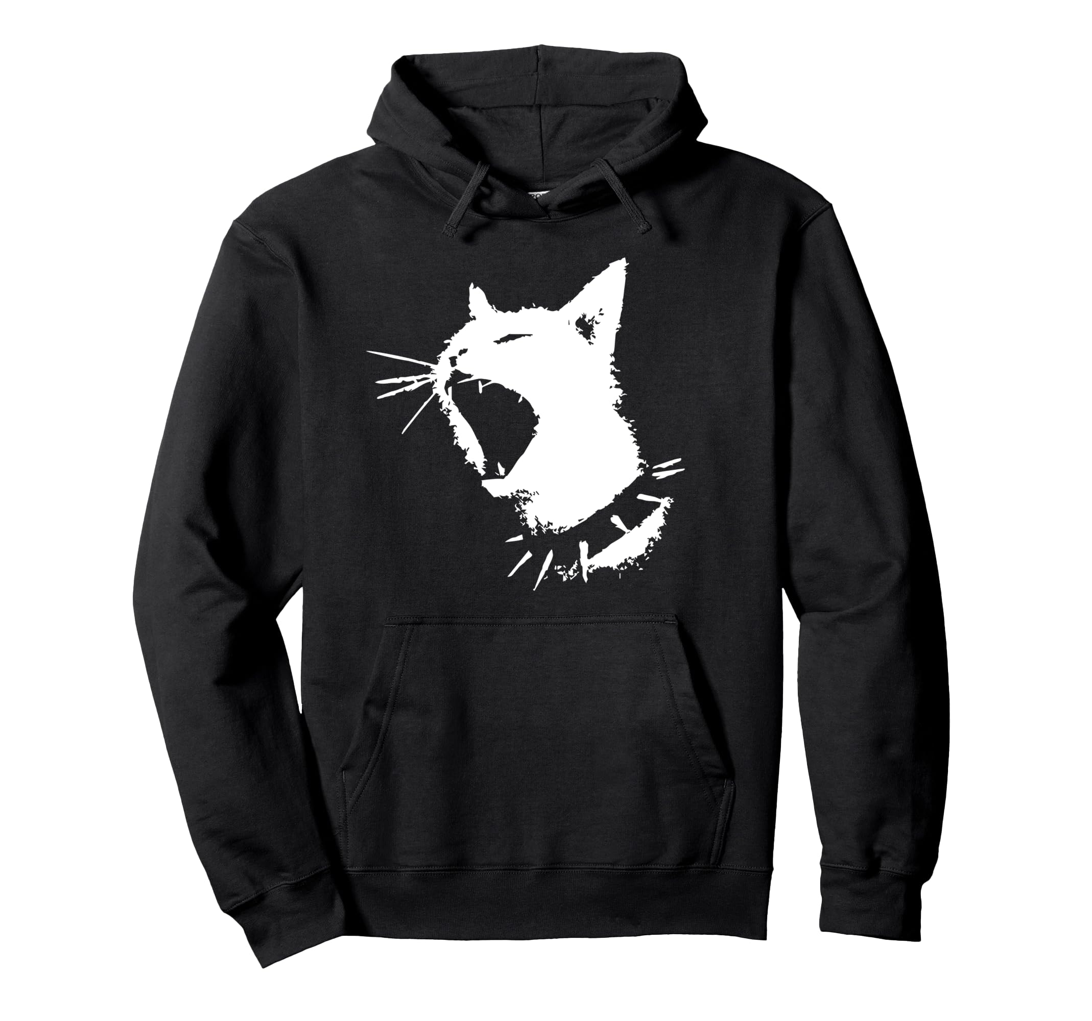 Cat Skull Punk Y2K Creepy Kitty Goth Hoodie - Minimalist Print Men Women - T-Shirt, Sweatshirt, Hoodie