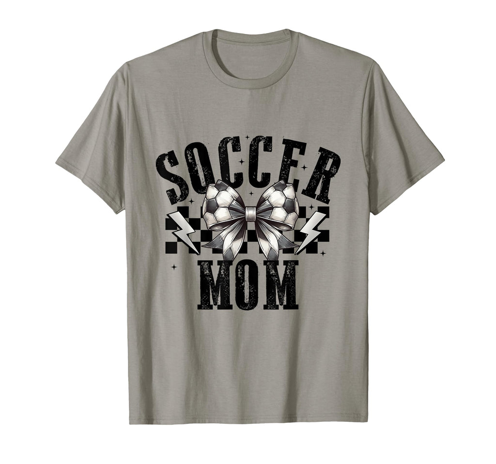 Soccer Mom Groovy Soccer Coquette Bow T-Shirt - Custom Art Print Unisex - T-Shirt, Sweatshirt, Hoodie