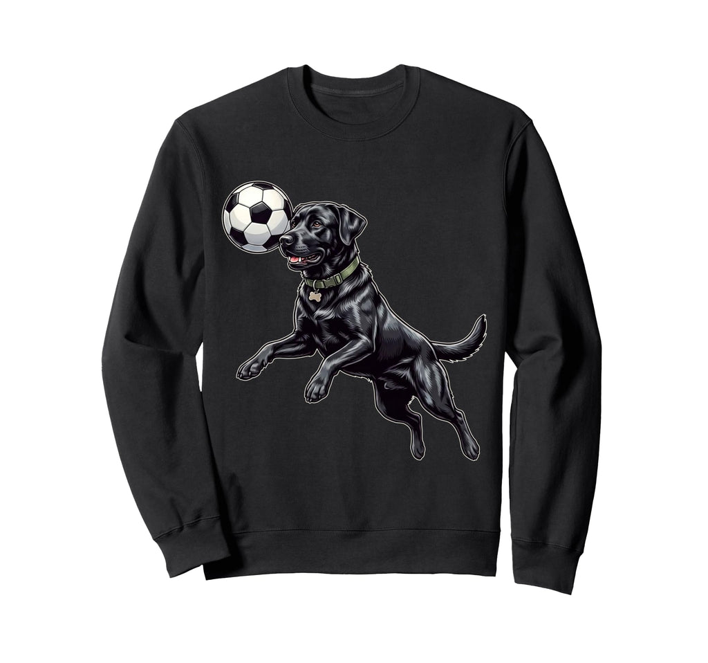 Funny Black Labrador Soccer Sweatshirt - Minimalist Print for Adults - T-Shirt, Sweatshirt, Hoodie