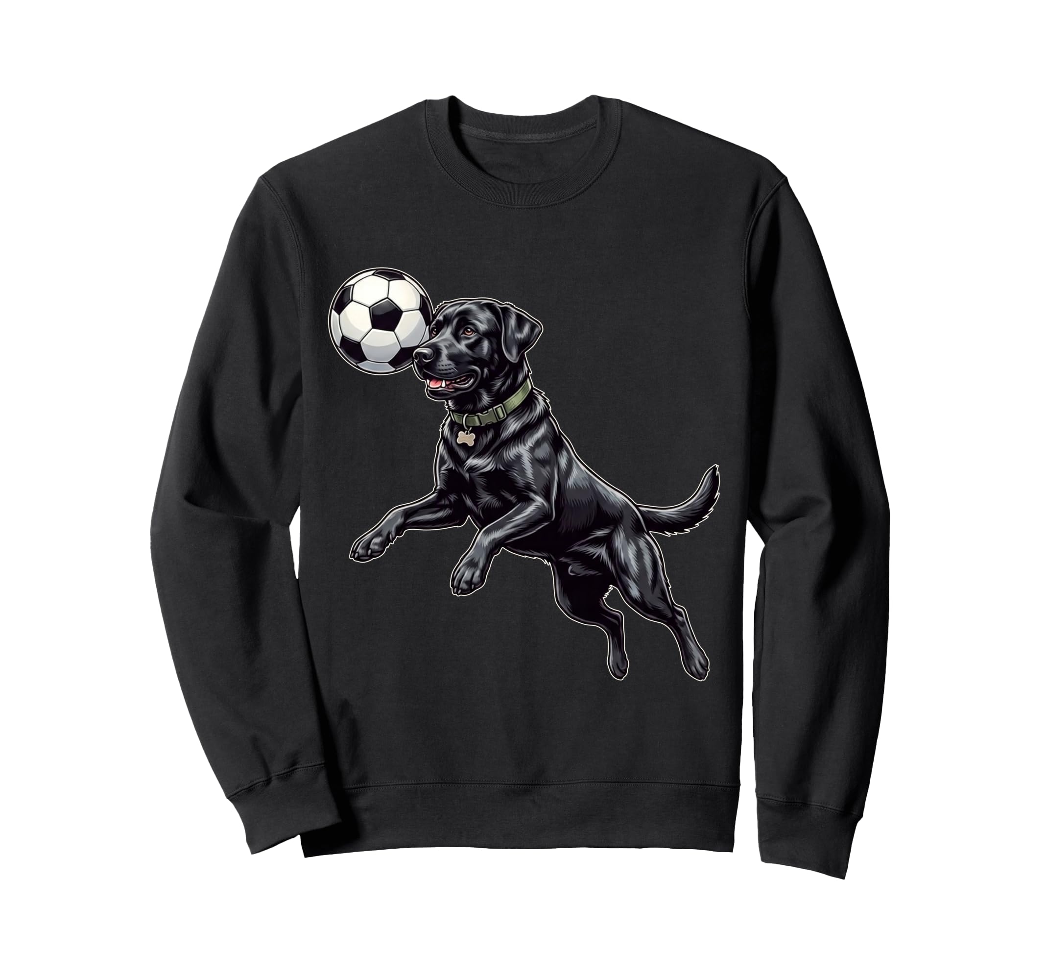 Funny Black Labrador Soccer Sweatshirt - Minimalist Print for Adults - T-Shirt, Sweatshirt, Hoodie