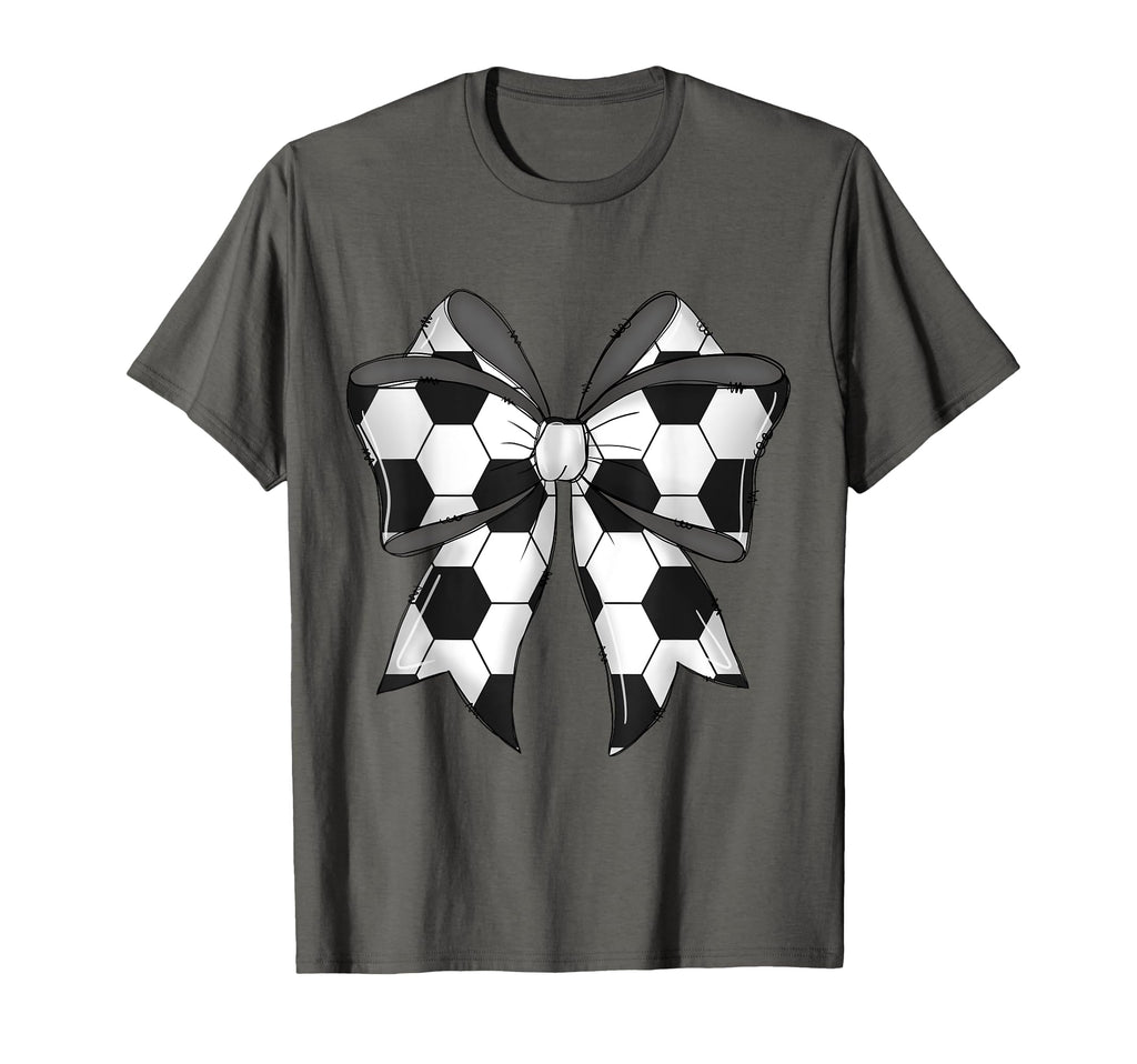 Coquette Bow Funny Soccer Ball Mom Life T-Shirt - Aesthetic Graphic Unisex - T-Shirt, Sweatshirt, Hoodie
