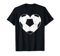 Soccer Ball Heart Soccer Shirts T-Shirt - Trendy Graphic for Adults - T-Shirt, Sweatshirt, Hoodie
