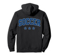Soccer All Blue Stars Text Hoodie - Unique Graphic Unisex - T-Shirt, Sweatshirt, Hoodie