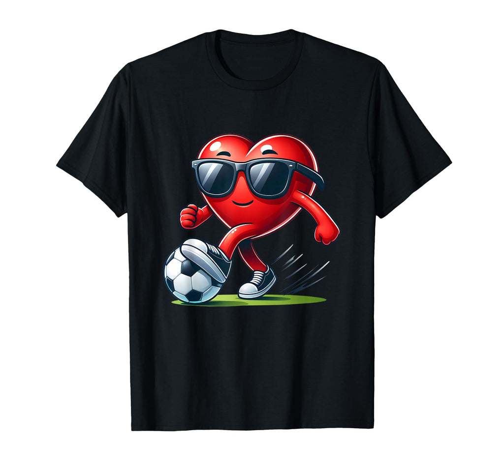 Funny Red Heart Soccer Player T-Shirt - Graphic Print for Adults - T-Shirt, Sweatshirt, Hoodie