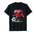 Funny Red Heart Soccer Player T-Shirt - Graphic Print for Adults - T-Shirt, Sweatshirt, Hoodie